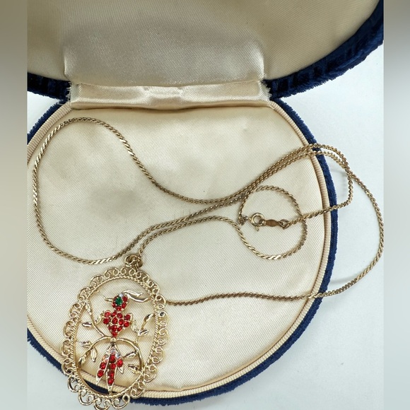 Vintage Rhinestone Bird GF Necklace - Picture 11 of 12